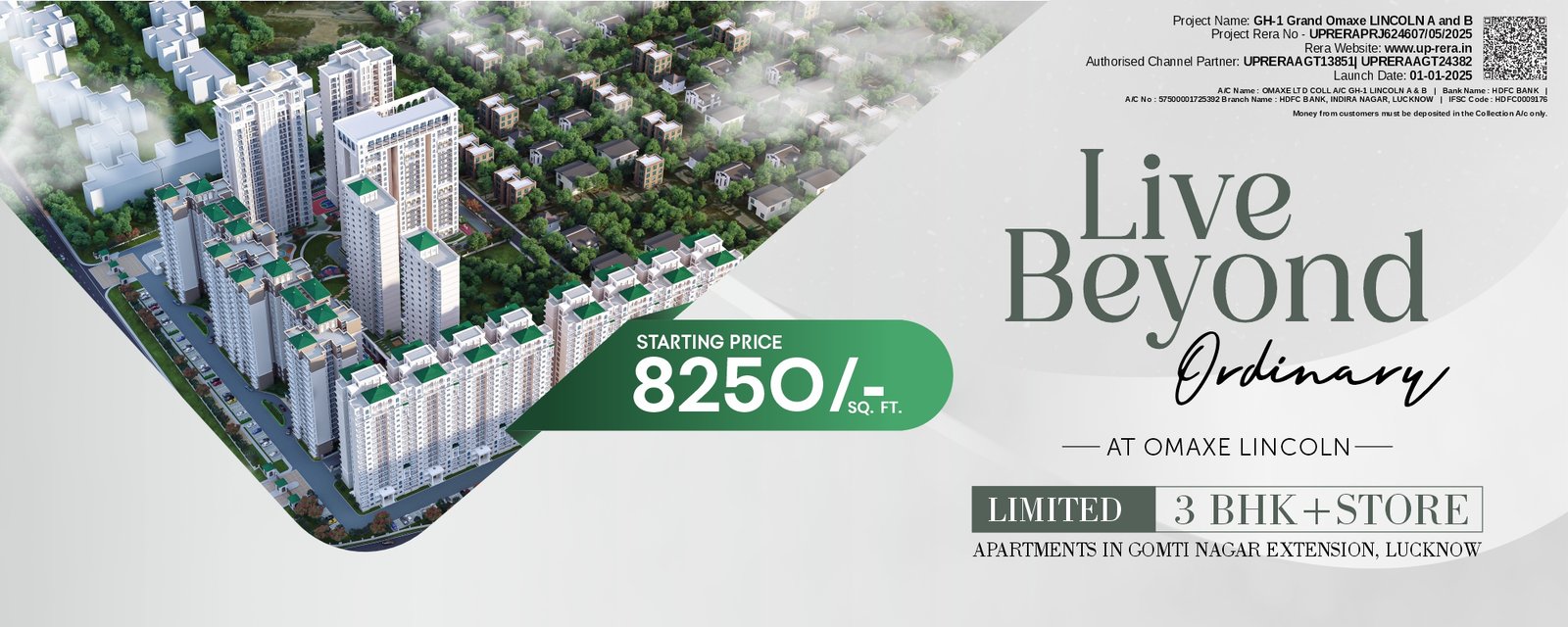Omaxe Lincoln Lucknow — Premium 3 BHK Apartments